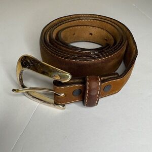 Justin Mens Leather Belt Western Style Buckle Distressed Brown Size‎ 34